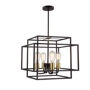 Magnifique lampe suspendue de style industriel, en métal noir mat avec accents en laiton doré, pour îlot de cuisine ou salle à manger. - Product Image 4