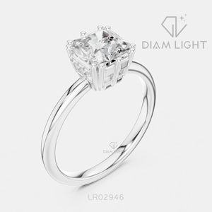 Bague de fiançailles en diamant de laboratoire taille coussin certifié IGI 1,75 carat, or blanc 14 carats, couleur F+, clarté VS+, bague de promesse, cadeau pour femme - Product Image 2