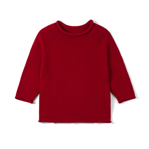 เสื้อสเวตเตอร์เด็กผู้หญิงถักนิตติ้งสีชมพู คอเต่า แขนสามส่วน ผ้าฝ้าย 100% สไตล์ลำลองน่ารักสำหรับฤดูใบไม้ผลิ ชั้นเดียว - Product Image 5