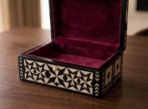 Beautiful Bone Inlay Jewelry <b>Box</b>-Modern Luxury Design Multifunctional Eco-Friendly <b>Stackable</b> Tabletop Storage Home Living Room - Product Image 2