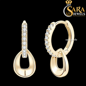 High Demand 925 Sterling <b>Silver</b> Moissanite Hoop <b>Earrings</b> Round Brilliant Cut Halo <b>Dangle</b> <b>Earrings</b> for Women Party Gift For Sale - Product Image 3