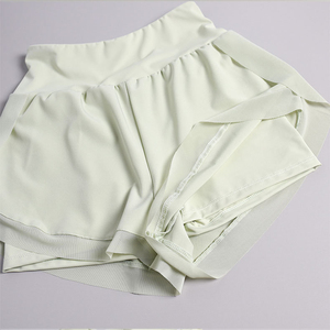 <b>Women's</b> Solid Color High Waist Skorts With Ruffles Elastic Waist Knitted Spandex Nylon Breathable Casual Style - Product Image 2