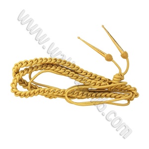 Produits uniformes de qualité supérieure Aiguillette dorée fabriquée en fil de fer avec deux pointes dorées planche d'épaule Aiguillette sur mesure - Product Image 1