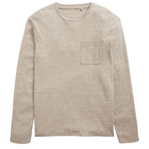 Camiseta de manga larga para hombre, prenda de vestir promocional hecha a medida, de color básico, con bolsillo, de manga larga - Product Image 1