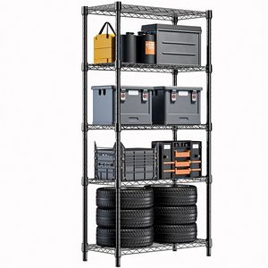 Scaffale Organizzatore in Acciaio a 5 Ripiani, Capacità 1250 Libbre, Unità di Stoccaggio per Casa, Cucina, Ufficio - Product Image 1
