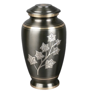 Urna Funeraria de Latón Pulido con Grabado de Flor Marrón, para Cenizas de Adultos, Estilo Americano/Europeo - Product Image 6