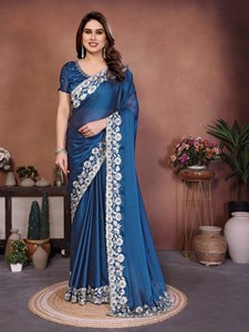 Nouvelle Arrivée Saree Indien Exclusif Tendance en Tissu Organza Doux et Lourd Brodé, Sari de Créateur Ethnique Nuptial avec Blouse Exclusive - Product Image 2