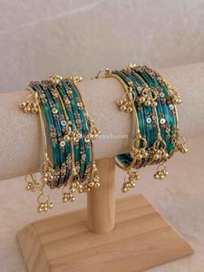 New Arrival Professional Handcrafted Silver Plated Pearl Kashmiri Ghungaro <b>Bangles</b> Churiyan Sets Trendy <b>Indian</b> Wedding - Product Image 3
