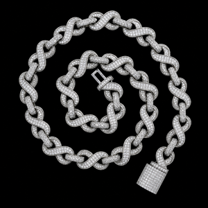Premium 925 Sterling Silver Hip Hop <b>Infinity</b> Style Hip Hop Custom Design Cuban Link Chain Best Moissanite Diamond Man's Chain - Product Image 1