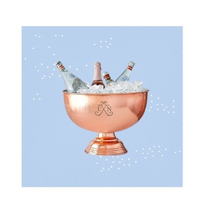 Cubo de hielo de cobre con monograma LN para botellas de champán y refrescos, para uso en fiestas - Product Image 4