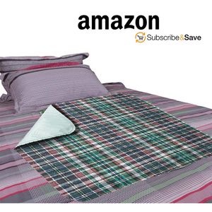 Lot de 12 sous-coussinets réutilisables 36x48 couleurs audacieuses motif à carreaux polyester rayonne coussinets de lit lourds absorbants tricotés en vinyle vert - Product Image 2