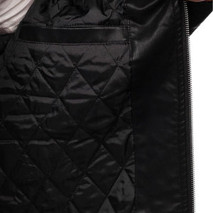 OEM Custom Men's Denim Cafe Racer Motorcycle <b>Jacket</b> | <b>Slim</b> <b>Fit</b> Black Windproof Streetwear with Mandarin Collar - Product Image 6