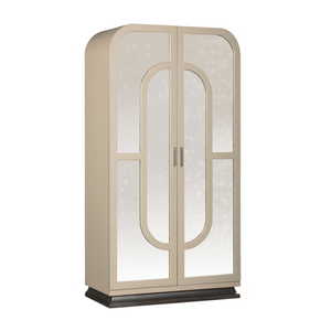 Armoire moderne préassemblée avec portes vitrées à battants, design éco-responsable, verrouillable, résistante à l'humidité, gain de place pour appartement et chambre - Product Image 2