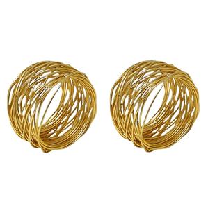 Anneau de serviette en fil métallique Design fantaisie Vaisselle Accessoires décoratifs Anneau de serviette en or royal pour décor de fêtes de mariage - Product Image 1