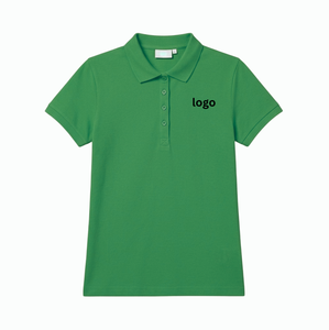 Polo femme anti-plis rayé color block en mélange de coton à manches amples pour l'été, personnalisable avec logo - Product Image 1