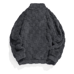 Pull en laine zippé personnalisé pour homme, cardigan tricoté, pull à fermeture éclair, pull décontracté chaud pour homme, vêtements tendance streetwear - Product Image 2