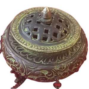 Brûleurs et supports d'encens suspendus en cuivre naturel 100% faits à la main, traditionnels, pour encens tibétain - Product Image 4