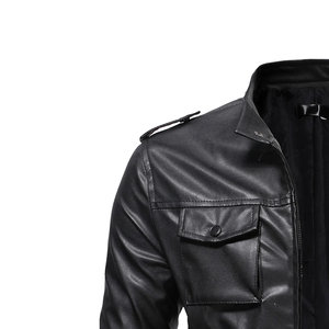Winter Regular Genuine Leather Breathable Sherpa <b>Lined</b> Streetwear <b>Jacket</b> for <b>Men</b> Factory Direct Heavy Duty Outerwear - Product Image 4