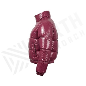 Hooded Quilted Waterproof <b>Bubble</b> Jacket Black Full Sleeve Winter Windproof Cotton Shell Knitted Fabric Polyester Filling Stand - Product Image 3
