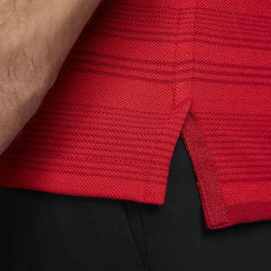 เสื้อโปโลแขนสั้นผู้ชายลายทางสีแดง ผ้าถัก สวมใส่สบายๆ - Product Image 5