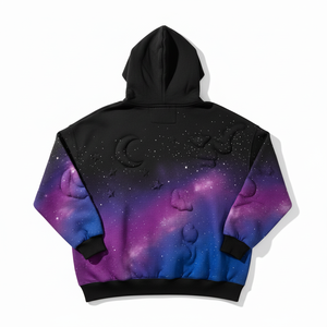<b>Men's</b> Galaxy Printed Hoodie Sublimation Regular Fit Casual Knitted Polyester Breathable Spring Style with Pocket Sublimation - Product Image 3