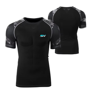 Camiseta Deportiva de Manga Corta para Hombre, para MMA, con Compresión de Alto Rendimiento, Tejido de Alta Calidad para Fitness y Deportes - Product Image 1