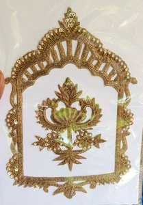 <b>Real</b> Work Canvas Triangle <b>Flower</b> Neck Patch Embroidered Beads Sew-On Garments Hats Gifts Home Textiles Kushang Textile - Product Image 2