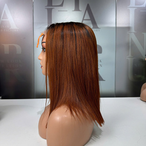 Perruque personnalisée os droit couleur marron Cooper super soyeux vente en gros prix dentelle transparente cheveux humains vietnamiens de bonne qualité - Product Image 2