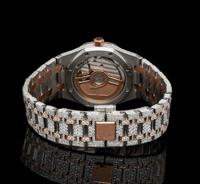 Montres pour hommes de luxe en acier inoxydable, édition limitée, haut de gamme, entièrement serties de moissanite et de diamants, analogiques