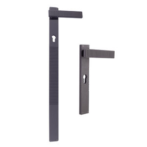 Modern Brass Aluminium Plate Mortise <b>Door</b> Handle Set Long Backplate Matt PVD Gold Rose Gold AB Matt Black Entrance <b>Lock</b> <b>Hardware</b> - Product Image 3
