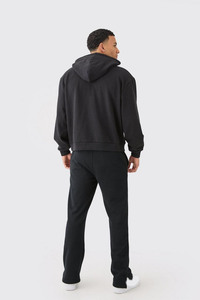 OEM Custom Logo Unisex Sports Hoodie Men's Winter Thermal 100% Cotton Drop Shoulder Oversized Thick Fleece Lined Plain Dyed - Product Image 2