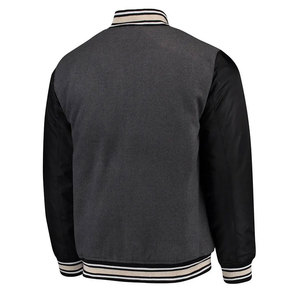 Men Casual Streetwear Baseball Varsity <b>Jacket</b> Solid Color Crew Neck Collar Button Closure Regular Fit Long Sleeve Varsity <b>jacket</b> - Product Image 6