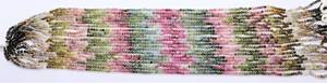 5 Strand AAA Natural Multi Tourmaline Faceted Rondelle Beads 3 MM Tourmaline Gemstone Beads 13 Inch Multi Color Faceted Rondelle - Product Image 4