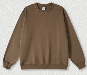 เสื้อสเวตเชิ้ตคุณภาพสูง ราคาโรงงาน OEM ผ้าเทอร์รี่บุซับใน กันลม น้ำหนัก 370 กรัม เสื้อพูลโอเวอร์ลำลองแฟชั่นสำหรับฤดูใบไม้ผลิ เสื้อสเวตเชิ้ตบุขนสำหรับผู้ชาย - Product Image 5