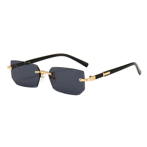 Women's Rimless Metal <b>Square</b> UV400 <b>Sunglasses</b> Trendy Fashion Designer Eyewear - Product Image 2
