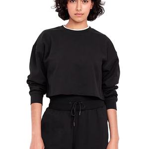 Sudadera corta con capucha de forro polar de poliéster/algodón para mujer, con estampado digital, informal, anti-bolitas, para invierno - Product Image 2