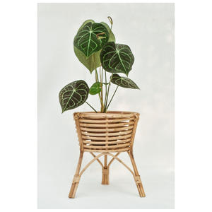 Support de plantes en rotin naturel durable fait à la main avec panier en cannage tressé, écologique, pour jardin intérieur/extérieur - Product Image 6