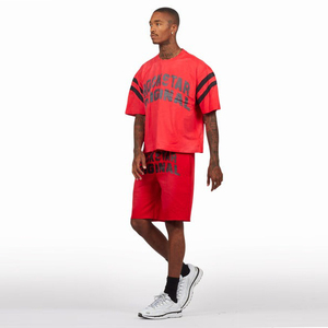 New Design 100% Cotton <b>Knitted</b> Breathable Short Sleeve DTG Print Sun Faded Heavyweight Men's T-shirts Short <b>Set</b> - Product Image 5