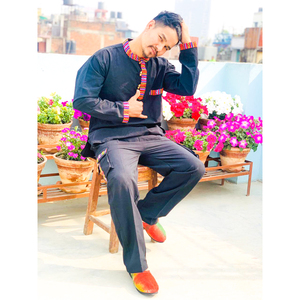 Kurta noir 100% coton - Product Image 1
