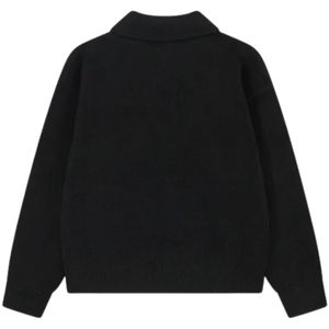 Suéter Polo de Punto para Hombre, Manga Larga, Negro, Textura Suave, Cuello con Botones, Estilo Casual, Invierno, Mezcla de Algodón, OEM - Product Image 2