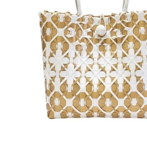 Unique Geometric Pattern Woven <b>Plastic</b> Handmade Bag And Handbag Ladies Casual Shopping <b>Tote</b> Bag Practical Summer Handbag - Product Image 4