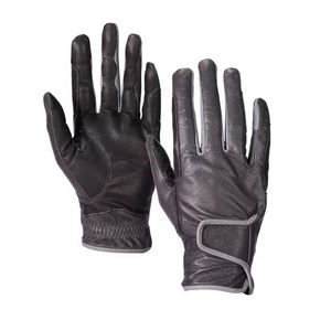 Gants d'équitation en cuir noir de qualité supérieure pour hommes, femmes et enfants, vente en gros - Product Image 1