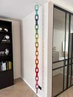 Décoration murale en chaîne acrylique verticale, art mural géométrique minimaliste, décoration intérieure, 4 pièces, montage mural