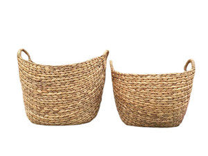 Bohemian Handmade Durable Water Hyacinth Cylinder Bag | Eco-Friendly Woven Print Summer Tote with Top Handle - Product Image 2