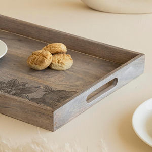 Bandeja Rectangular de Madera Maciza con Acabado Natural, Perfecta para Desayuno, Té, Bocadillos, Decoración del Hogar y Hoteles, Suministro al por Mayor - Product Image 5