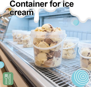 Contenedores de Plástico de Grado Alimenticio, Diseño Moderno, Tapas de Rosca, Asa, Reutilizables, para Almacenamiento de Snacks, Ensaladas, Salsas, Transparentes, Aptos para Congelador, Libres de BPA - Product Image 5