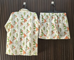 Conjunto de Pijama de Algodón 100% para Mujer, Cómodo, Transpirable, con Estampado de Plantas Frescas, Manga Corta y Pantalones Cortos, Suave, para Verano y Otoño - Product Image 6
