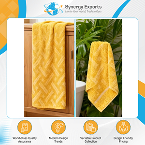 Fournisseur indien vendant des serviettes de bain jacquard 100% coton de haute qualité, sans torsion, pour hôtels et restaurants, en promotion - Product Image 3