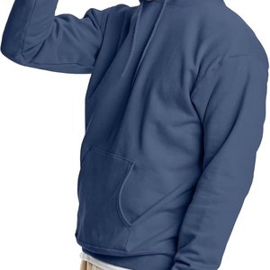 Sweat à capuche oversize pour homme avec poche avant, 100 % coton molletonné, respirant, séchage rapide, couleur unie, motif uni, hiver, décontracté - Product Image 2