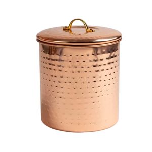 Juego de 4 Recipientes de Cocina de Cobre Martillado Hechos a Mano con Tapas - Frascos de Metal de Lujo para Alimentos, Té, Azúcar y Café - Product Image 6